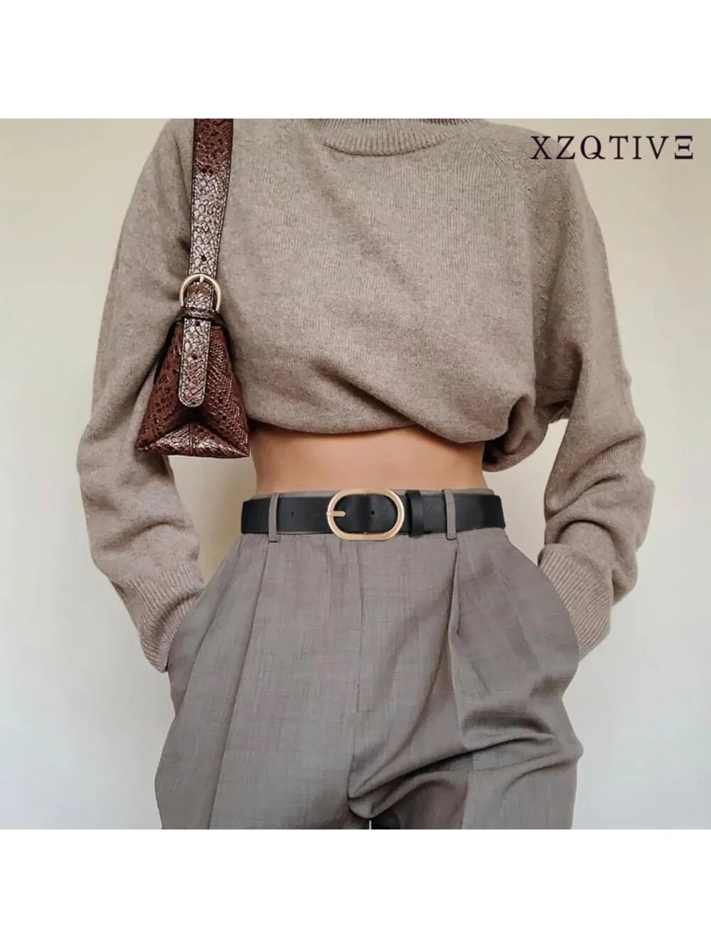 Plus Size Women's Leather Belts - 3 Pack Fashion Waist Belts with Gold Buckle